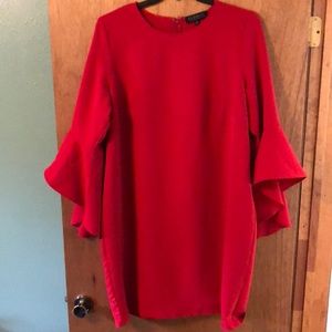 Eloquii red dress with flutter sleeves
